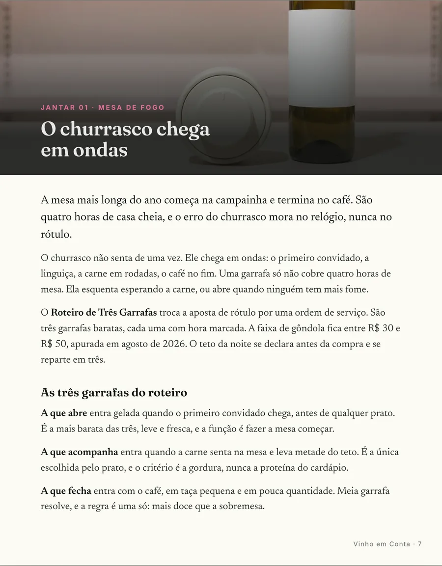 Abertura de jantar: Cada jantar abre em cena, do churrasco de domingo à mesa que fecha com o doce